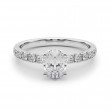 3.00 ctw. Oval Cut Diamond with a 14K YG or WG French Pave Setting with a Matching Diamond Band