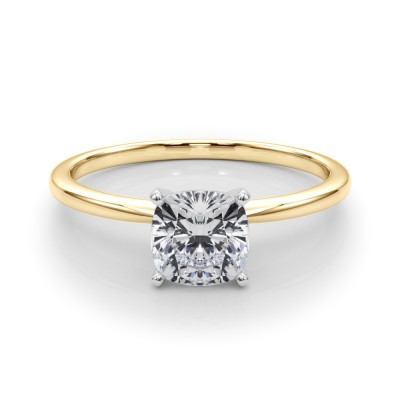 0.83 ct. Lab Grown Cushion Cut Diamond with a 14K WG or YG Solitaire Setting