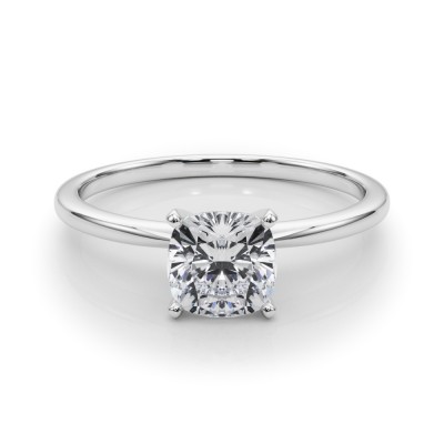 0.76 ct. Lab Grown Cushion Cut Diamond with a 14K WG or YG Solitaire Setting