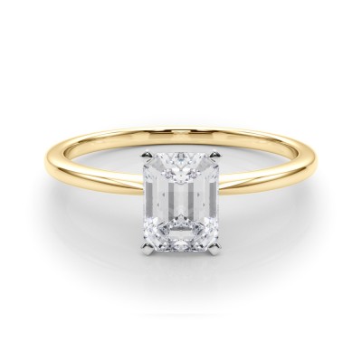 0.88 ct. Emerald Cut Diamond with a 14K YG or WG Solitaire Setting