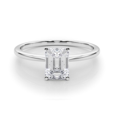 0.75 ct. Emerald Cut Diamond with a 14K WG or YG Solitaire Setting