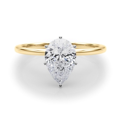 1.00 ct. Pear Cut Diamond with a 14K YG or WG Solitaire Setting