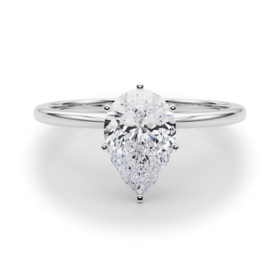 0.57 ct. Pear Cut Diamond with a 14K WG or YG Solitaire Setting