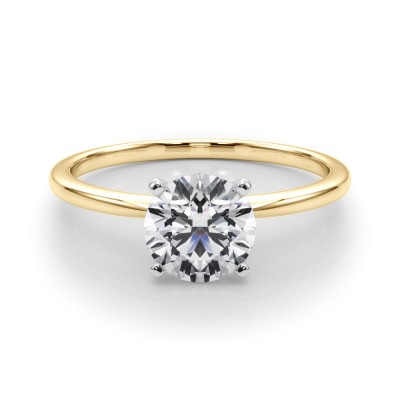 1.00 ct. Lab Grown Round Brilliant Cut Diamond with a 14K YG or WG Solitaire Setting