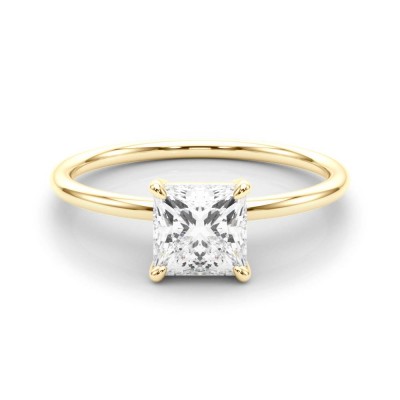 0.85 ct. Lab Grown Princess Cut Diamond with a 14K WG or YG Solitaire Setting