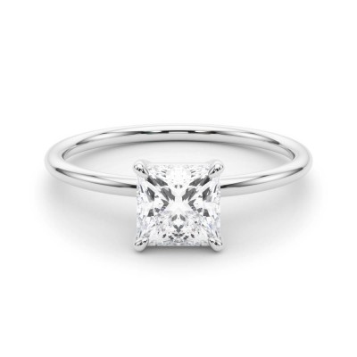 0.56 ct. Lab Grown Princess Cut Diamond with a 14K WG or YG Solitaire Setting
