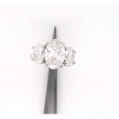 2.75 ctw. Three Stone Oval Cut Diamond Ring in 14 kt White Gold