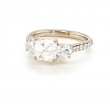 2.35 ctw. Three Stone Asscher Cut Diamond Engagement Ring in 14K White Gold