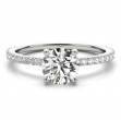 2.25 ctw. Round Cut Diamond Ring in a Dainty 14K WG or YG French Pave Setting