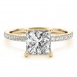 1.85 ctw. Princess Cut Diamond Ring set in a 14K Yellow Gold French Pave Diamond Setting