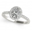 1.40 ctw. Oval Diamond Set In a 14k White Gold Halo Setting