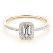2.52 ctw. Emerald Cut Diamond Engagement Ring set in a Halo Setting of Side Accent Stones