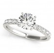 1.35 ctw. Round Cut Diamond French Pave Ring in 14K White Gold