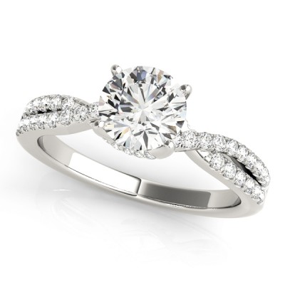 2.03 ctw. Brilliant Round Cut Ring set in a Twinkling 14K WG or YG Diamond Infinity Band