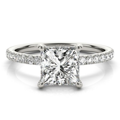 1.64 ctw. Princess Cut Diamond Engagement Ring in our Best Seller Setting
