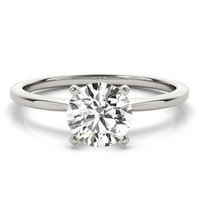 2.03 ct. Round Cut Diamond Solitaire Ring in 14K White Gold