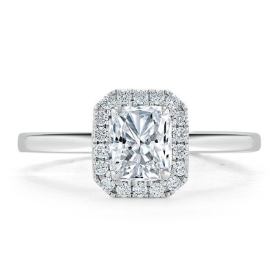 2.16 ct. Radiant Cut Diamond Solitaire Ring in White Gold