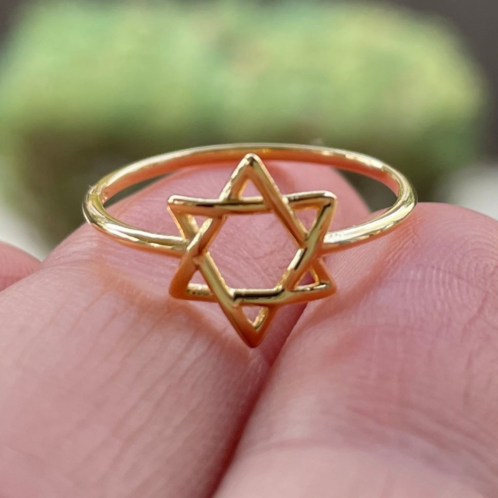 14K Gold Plated Star of David Ring