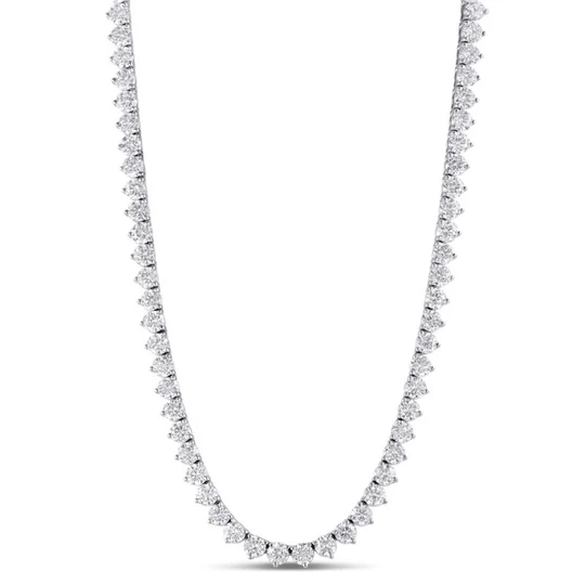 Three Prong Tennis Necklace