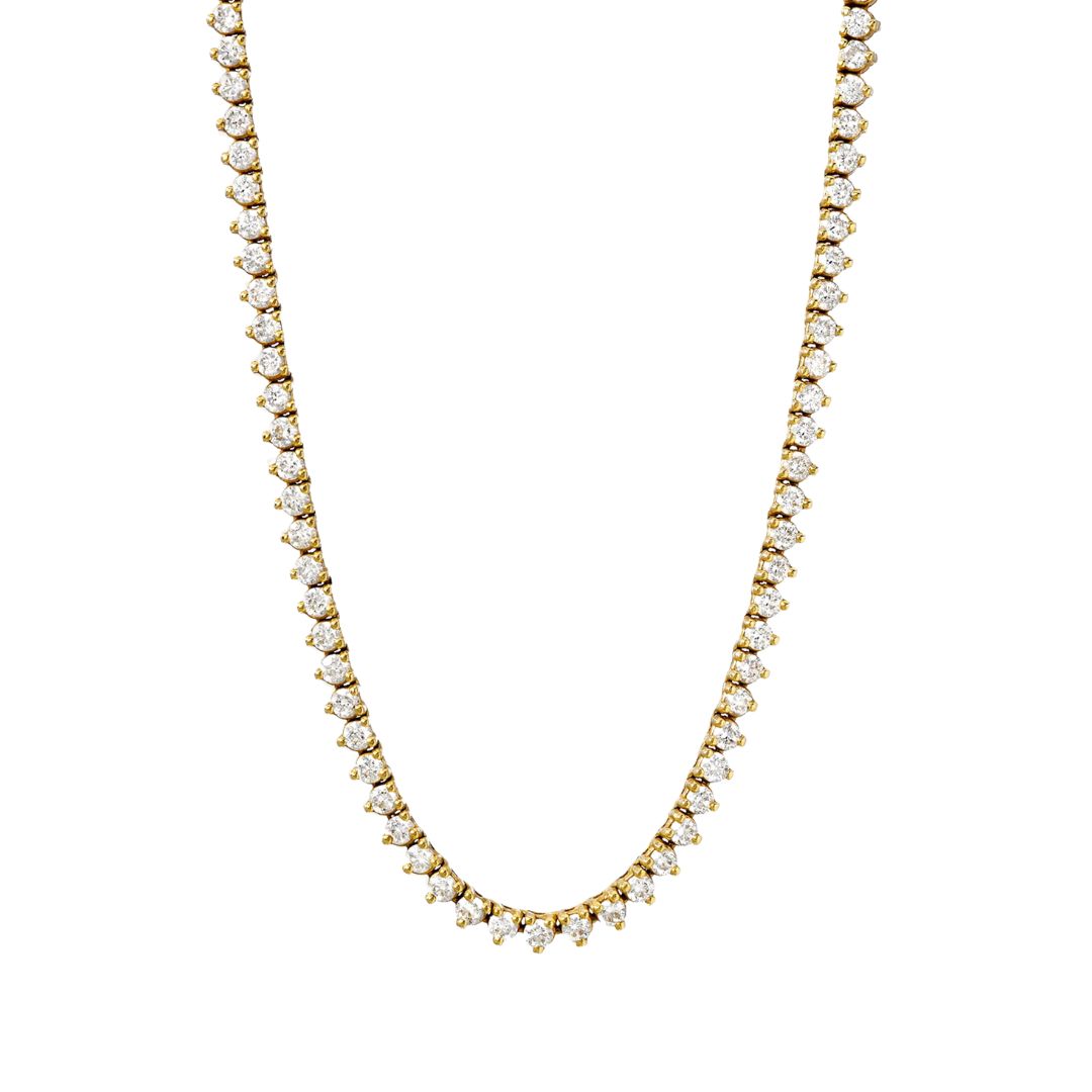 Three Prong Tennis Necklace