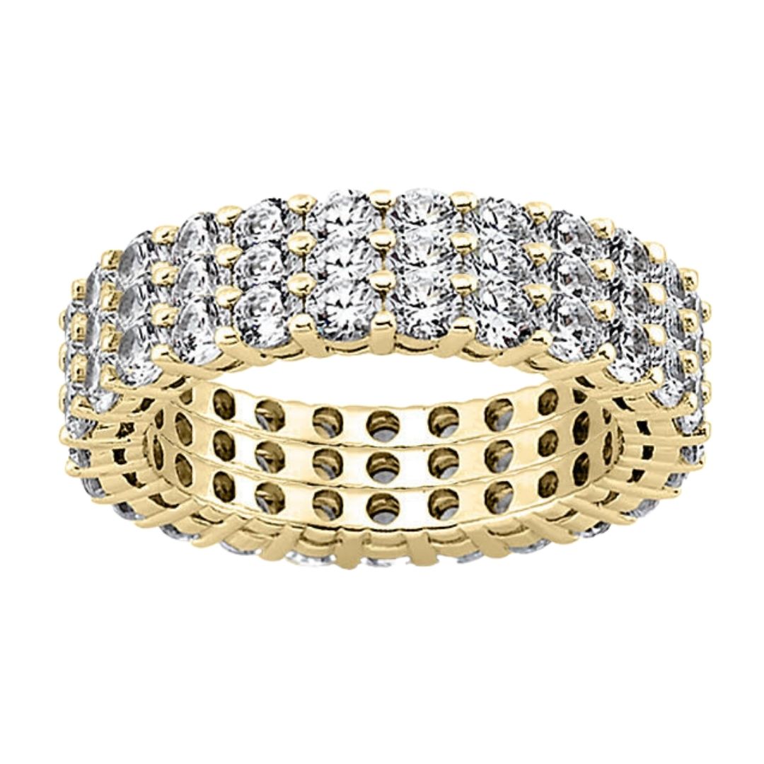 Shared prong 3 row Eternity