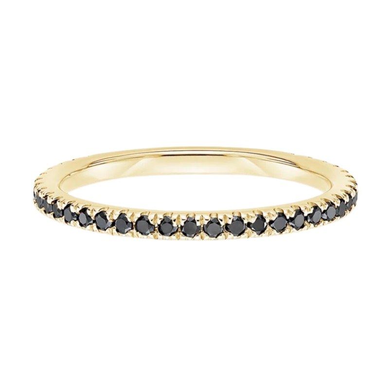 Black Diamond 14K Yellow Gold Ring