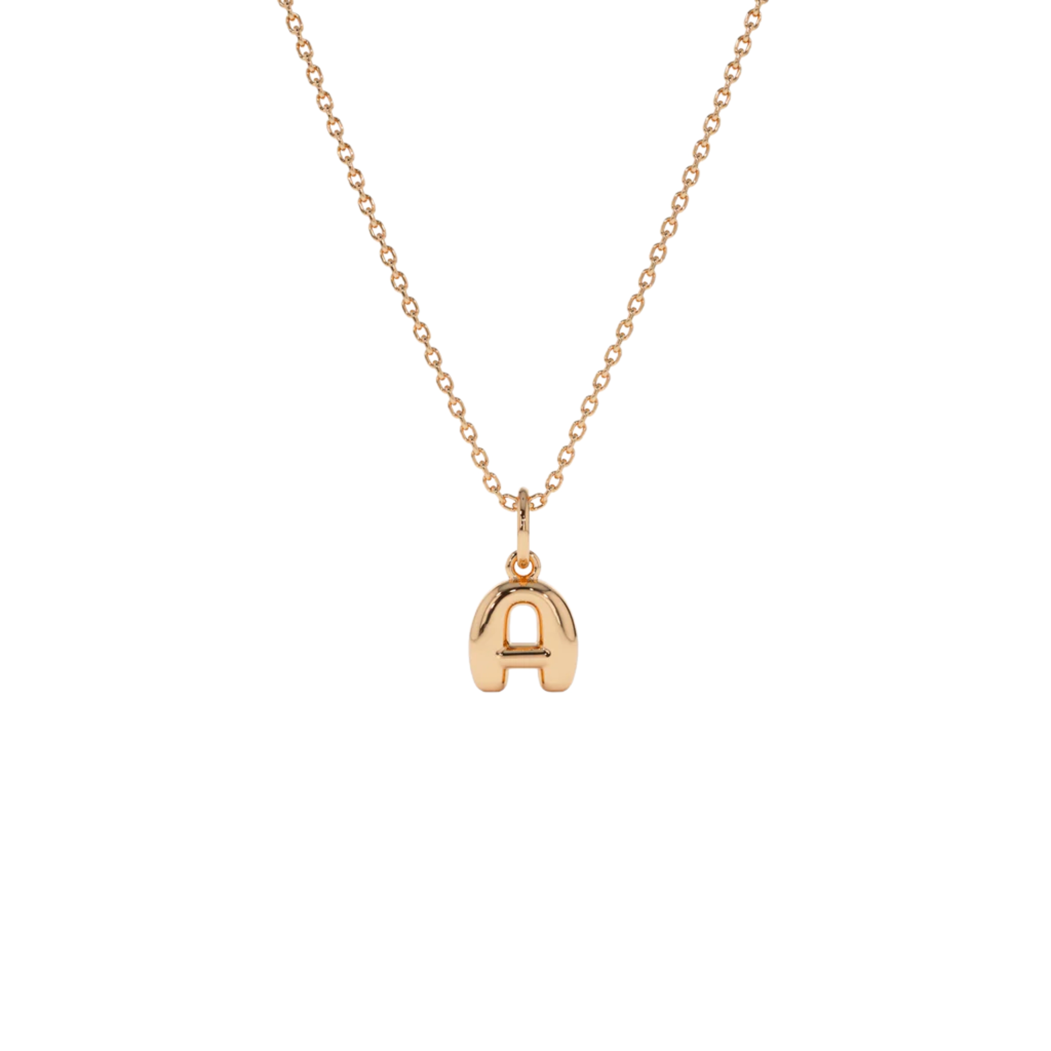 14K Bubble Letter Initial M Necklace