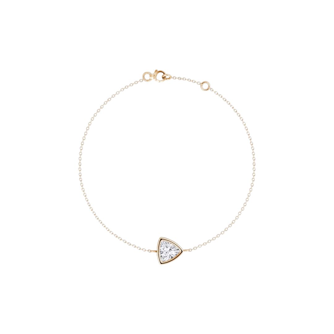 Solitaire Trillion Bezel Bracelet 14K Rose Gold 0.25CT