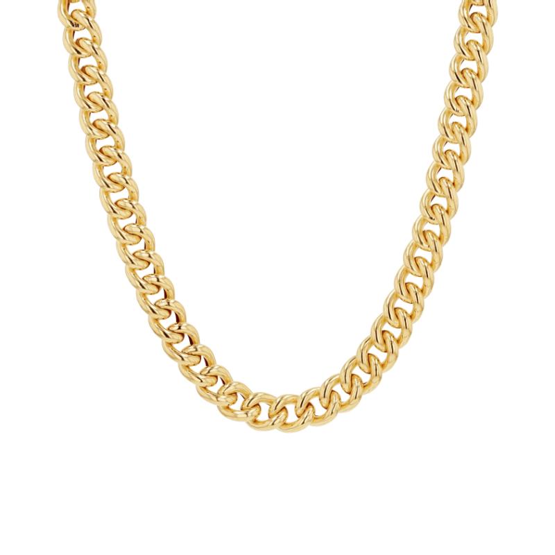 14K Yellow Gold Chunky Cuban Link Chain Necklace