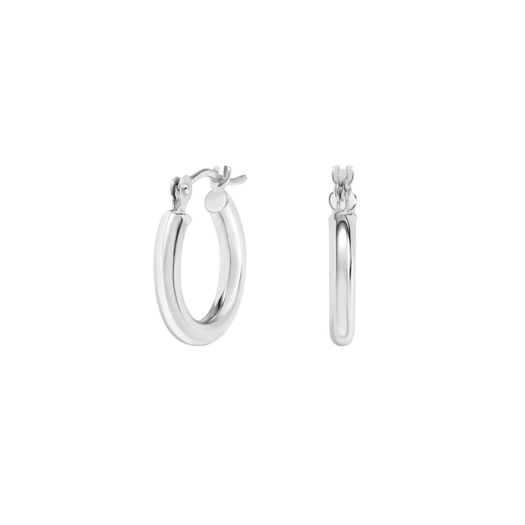 Extra Small White Gold Hoop Earrings