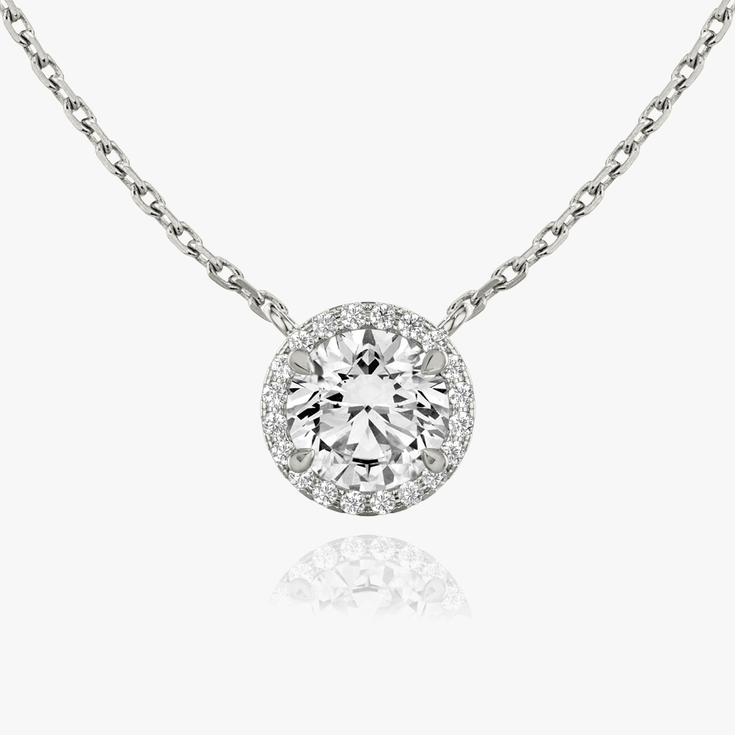 2.00ctw Round Brilliant cut Halo Pendant