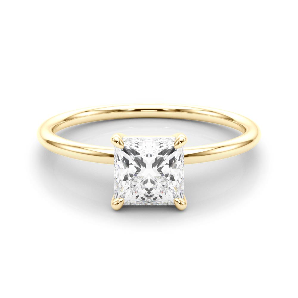 0.92 ct. Lab Grown Princess Cut Diamond with a 14K YG or WG Solitaire Setting