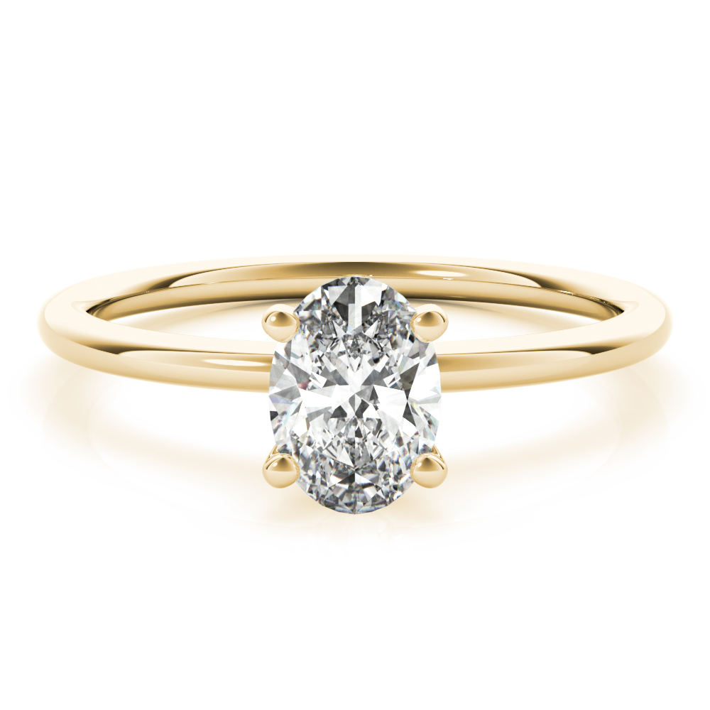 0.90 ct. Lab Grown Oval Cut Diamond with a 14K YG or WG Solitaire Setting