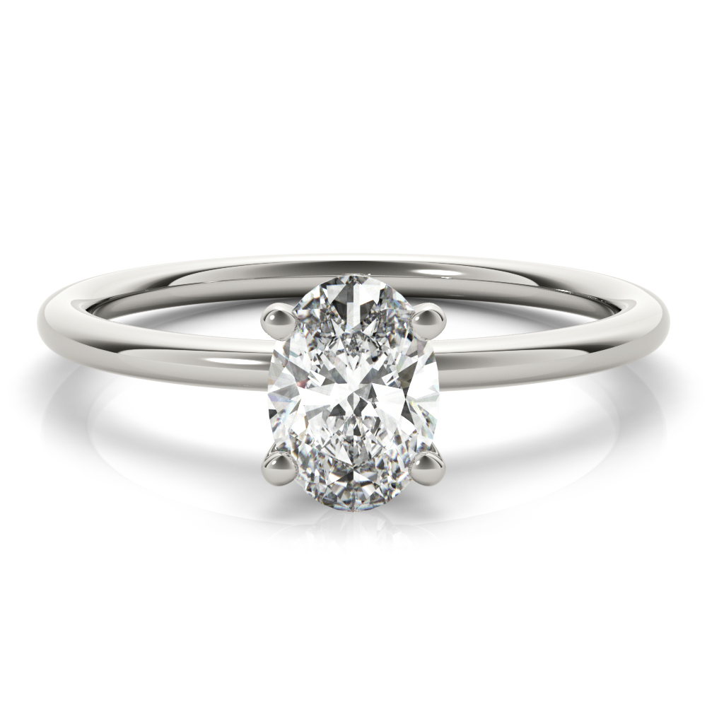 1.25 ct. Oval Cut Diamond Ring in a 14K White Gold Solitaire Setting