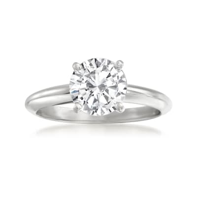 1.82 ct. Round Cut Diamond Solitaire Ring in 14K WG or YG