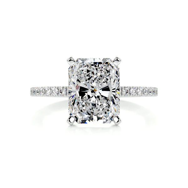 1.94 ctw. Radiant Cut Diamond Pave Ring in 14K White Gold