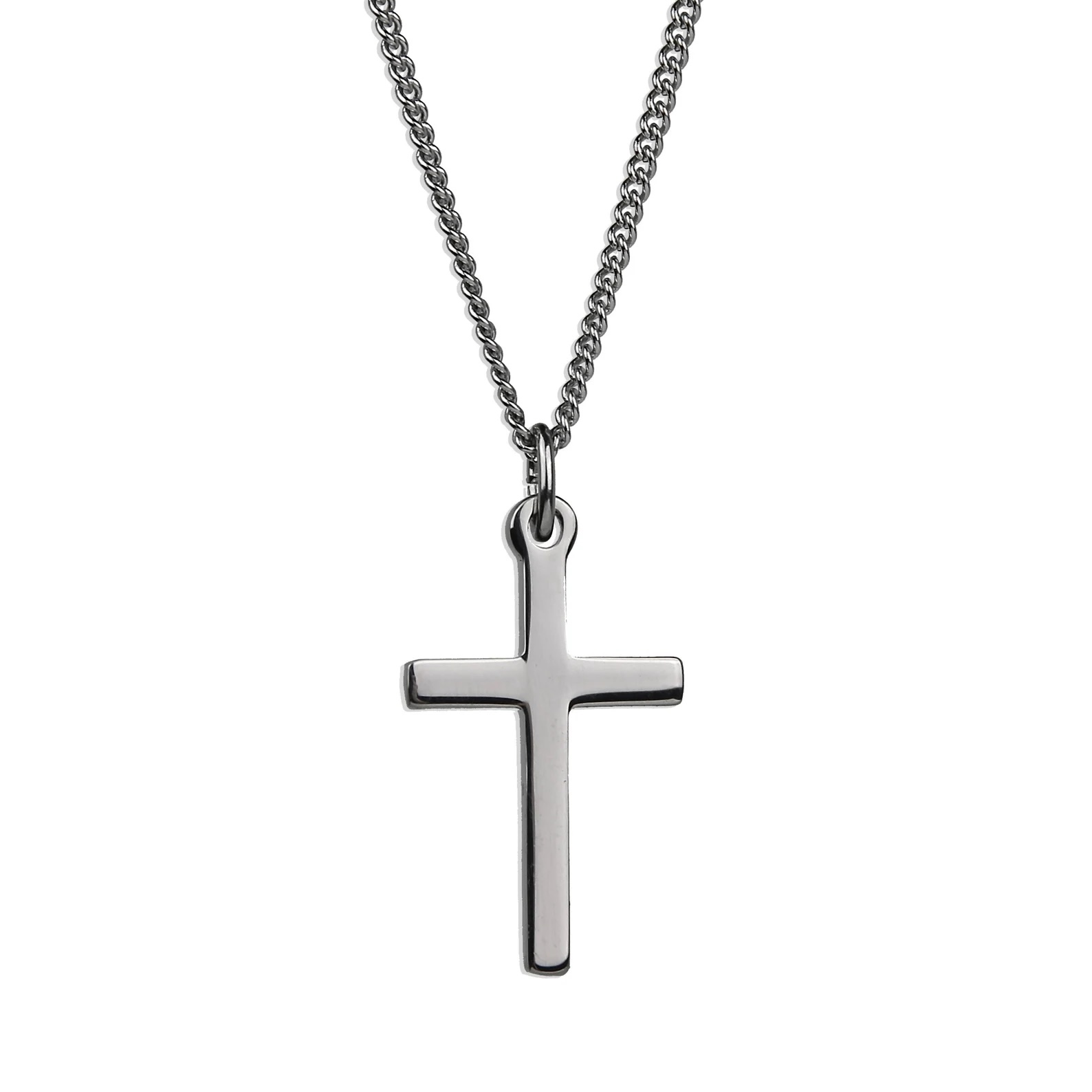 Steel Modern Cross Necklace