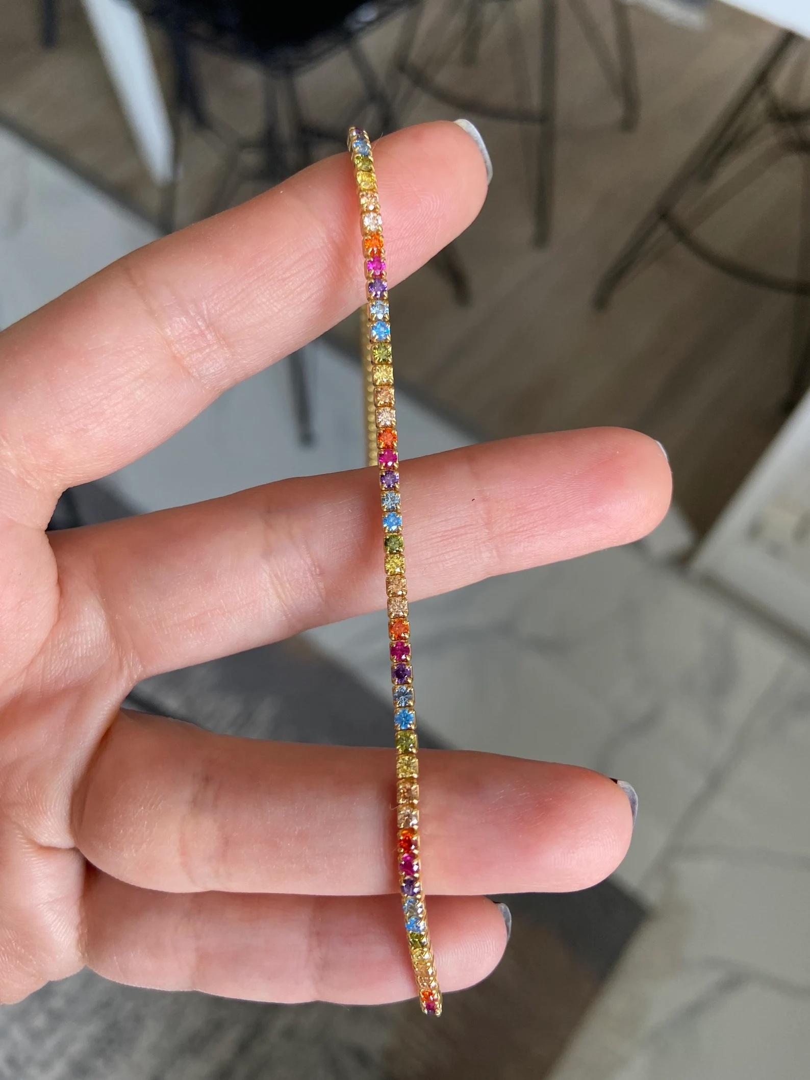 Rainbow Tennis Choker Necklace