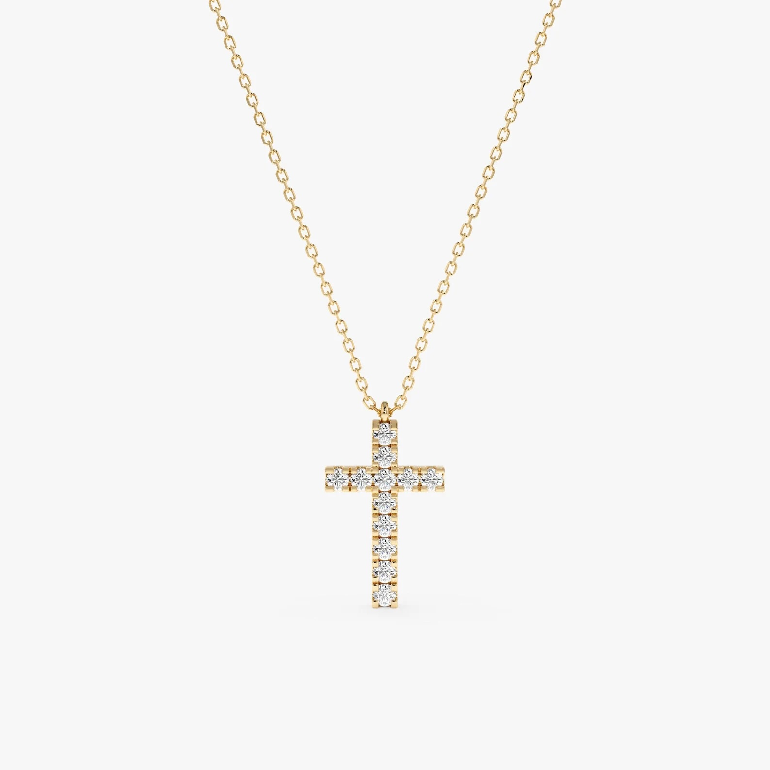 14K Rose 1/4 CTW Diamond Cross Pendant