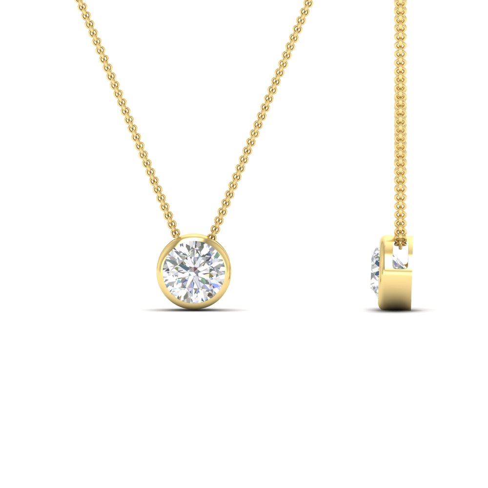 14K White Gold 1.55ctw Round Cut Pendant Soliatire