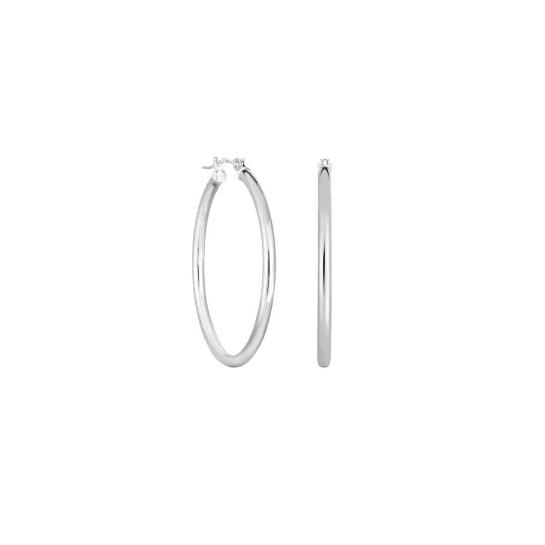 Small White Gold Hoop Earrings