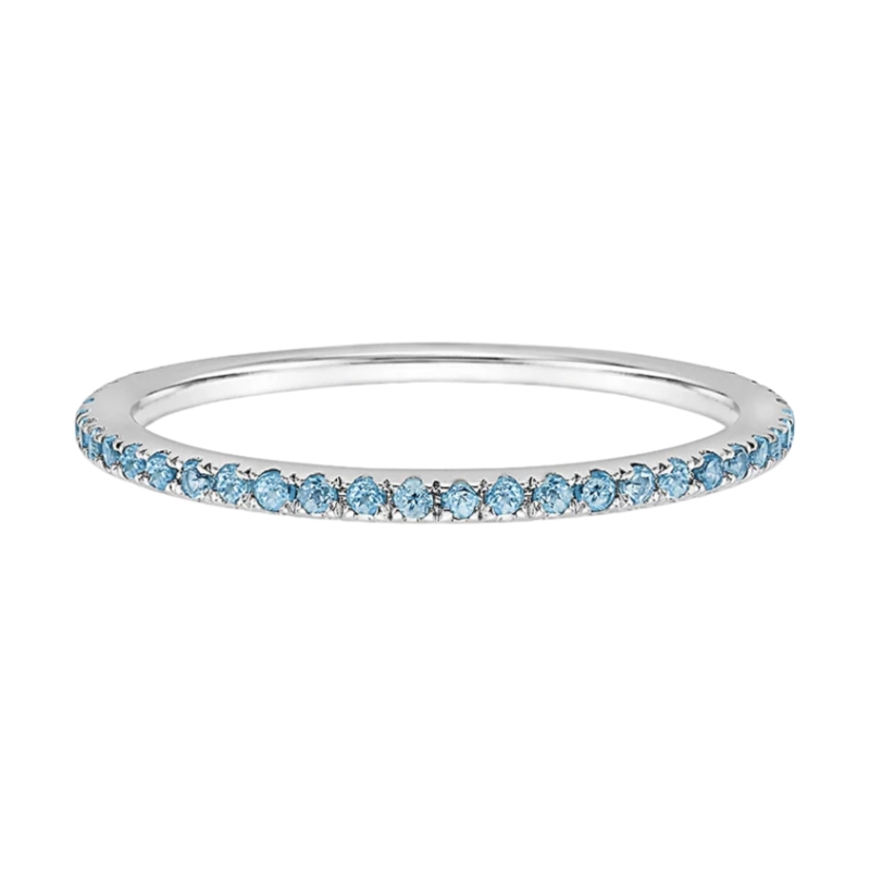 Swiss Blue Topaz 14K White Gold Ring